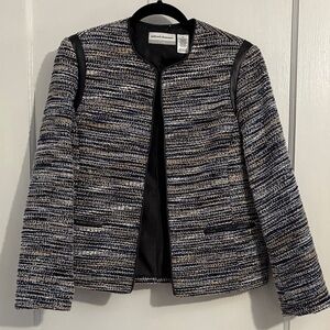 Alfred Dunner Women's Black and Gray Tweed Blazer